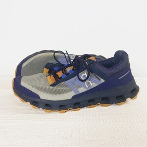 On Running Women's Gray Navy Orange Cloudventure Trail Sneakers